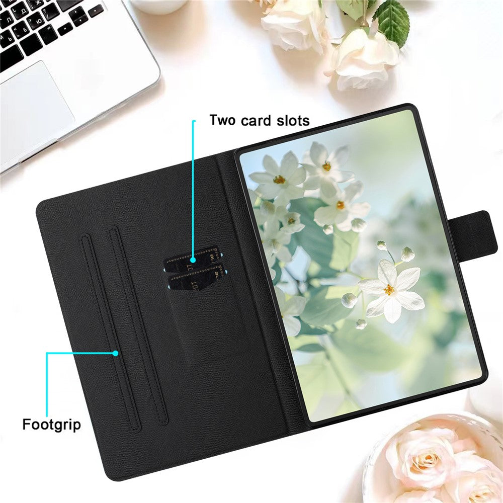 For Lenovo Tab M10 Plus (3rd Gen) TB-128F Case Pattern Printed Stand Litchi Texture Leather Tablet Cover with Card Slots
