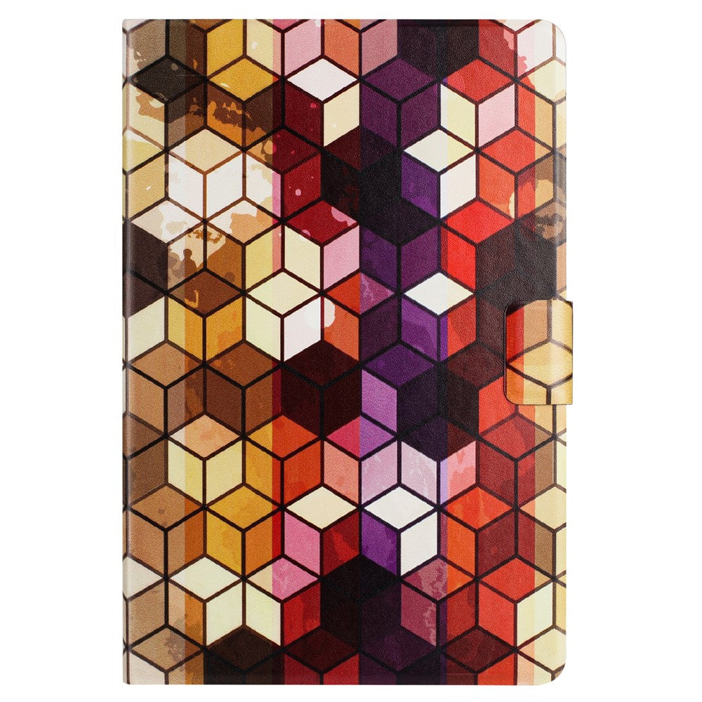 For Lenovo Tab M10 Plus (3rd Gen) TB-128F Case Pattern Printed Stand Litchi Texture Leather Tablet Cover with Card Slots