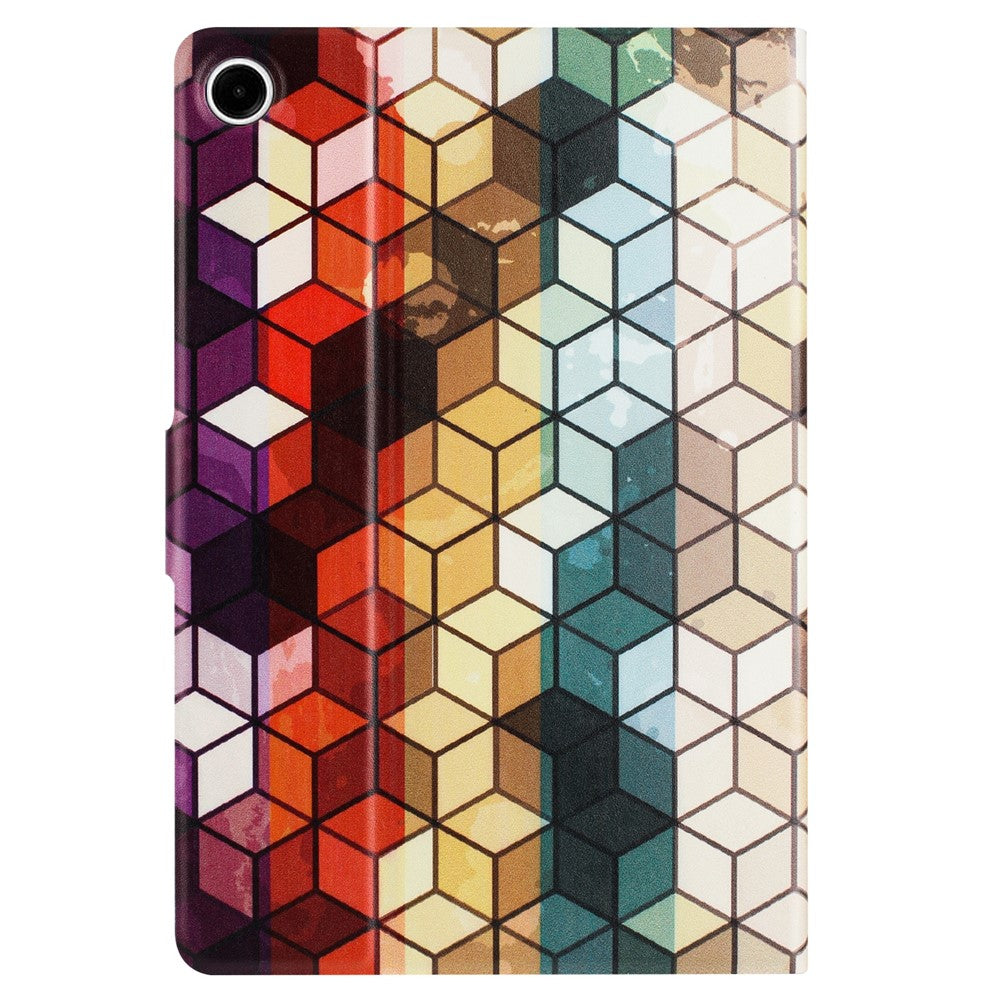 For Lenovo Tab M10 Plus (3rd Gen) TB-128F Case Pattern Printed Stand Litchi Texture Leather Tablet Cover with Card Slots