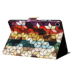 For Lenovo Tab M10 Plus (3rd Gen) TB-128F Case Pattern Printed Stand Litchi Texture Leather Tablet Cover with Card Slots