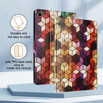 For Lenovo Tab M10 Plus (3rd Gen) TB-128F Case Pattern Printed Stand Litchi Texture Leather Tablet Cover with Card Slots