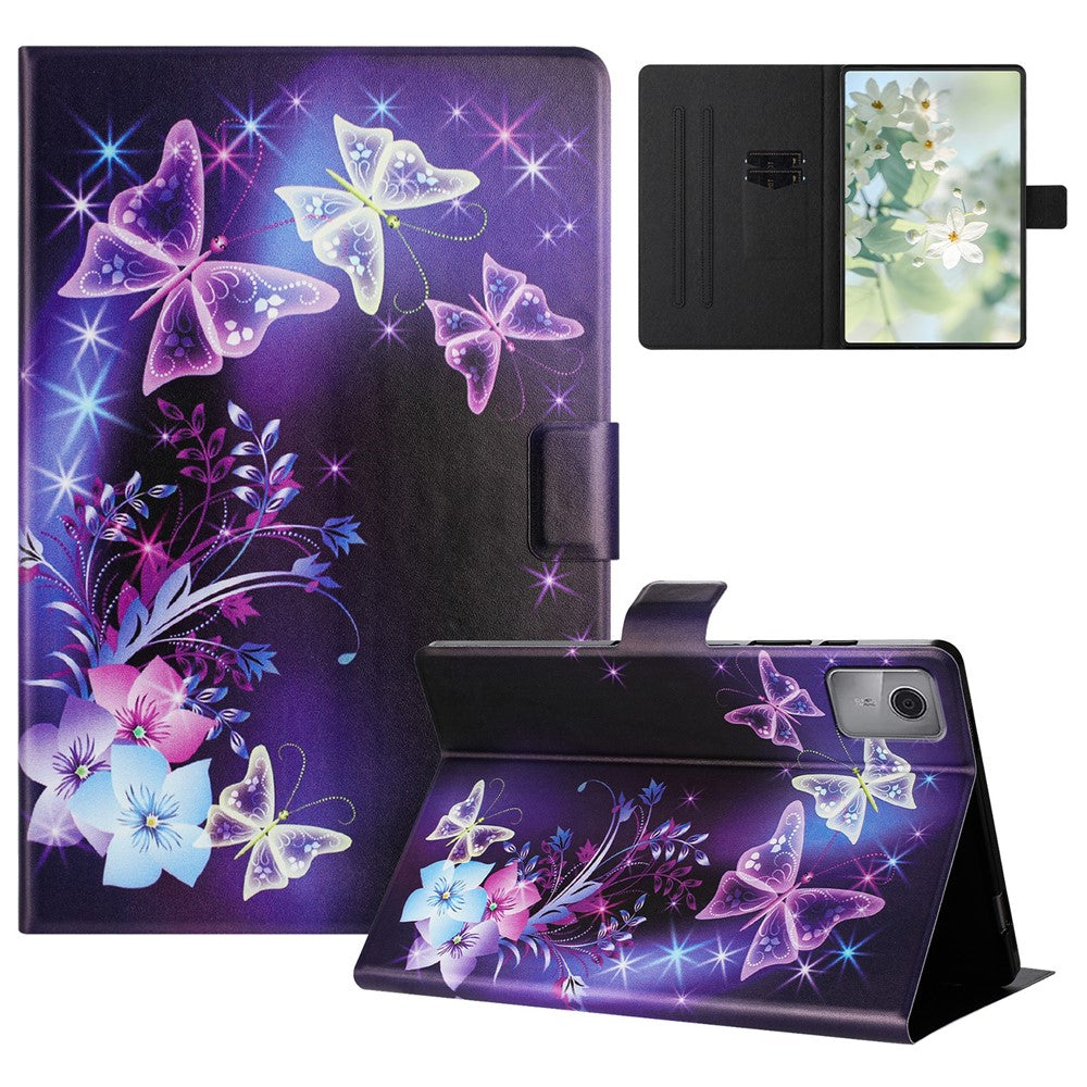 For Lenovo Tab M11 TB-330FU Case Pattern Printed Stand Litchi Texture Leather Tablet Cover with Card Slots