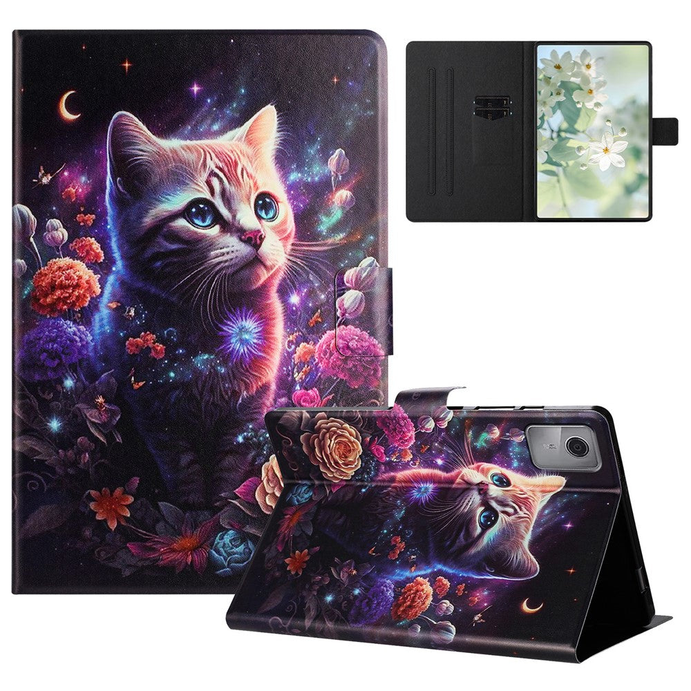 For Lenovo Tab M11 TB-330FU Case Pattern Printed Stand Litchi Texture Leather Tablet Cover with Card Slots