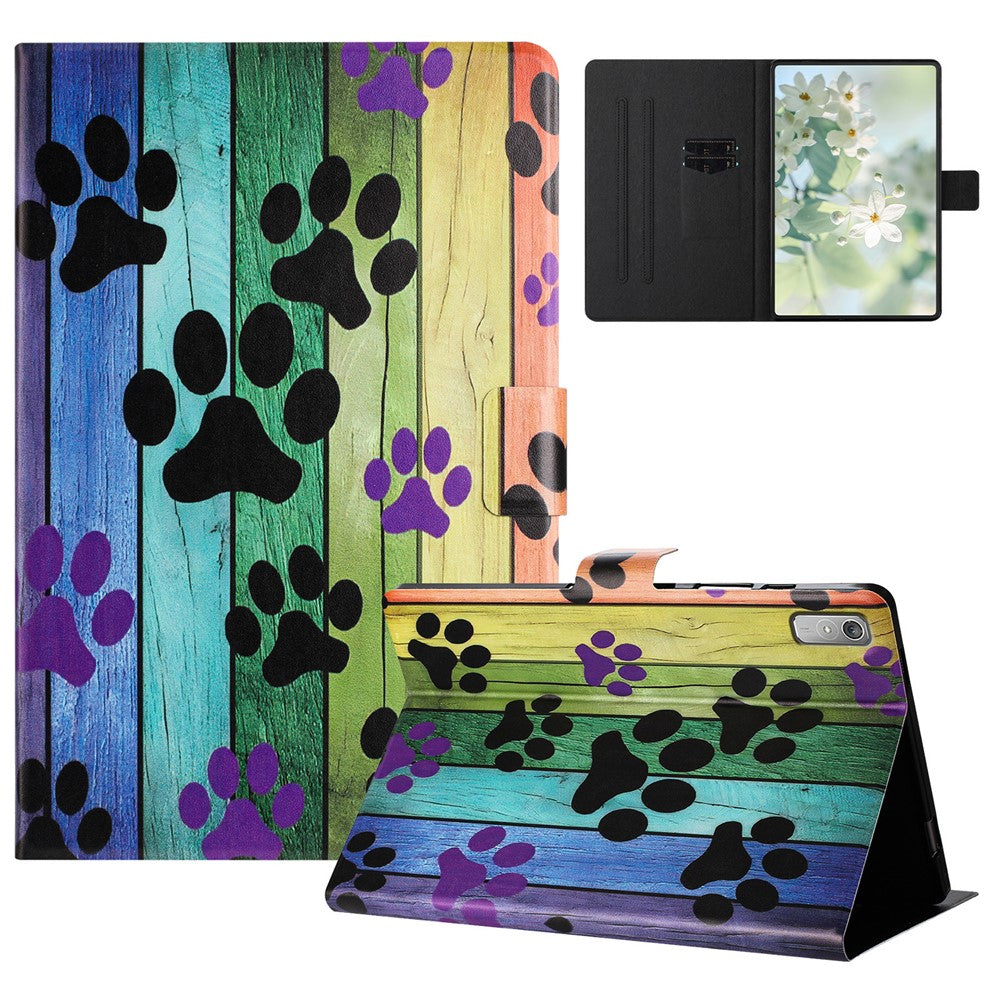 For Lenovo Tab P11 Gen 2 TB-350 Case Pattern Printed Stand Litchi Texture Leather Tablet Cover with Card Slots