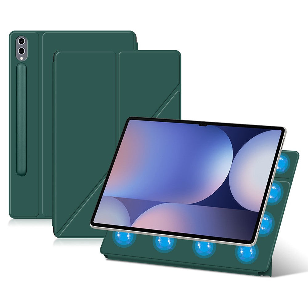 Til Samsung Galaxy Tab S10 Ultra / S9 Ultra Cover Origami Stativ PU-læder Magnetisk Tablet Cover