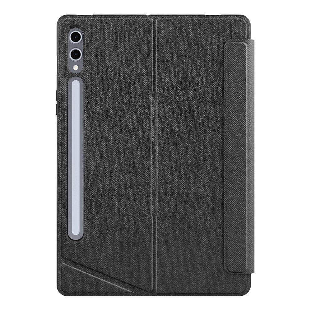 Til Samsung Galaxy Tab S10+ / S9+ læderetui + Bluetooth-kompatibelt tastatur med baggrundsbelyst touchpad