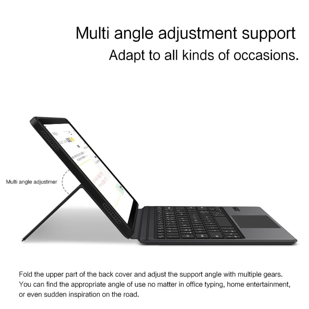 Til Samsung Galaxy Tab S10+ / S9+ Baggrundsbelyst Magnetisk Bluetooth-kompatibelt Tastatur Læderstander Etui, Arabisk Version