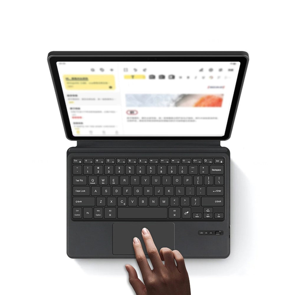 Til Samsung Galaxy Tab S10+ / S9+ Baggrundsbelyst Magnetisk Bluetooth-kompatibelt Tastatur Læderstander Etui, Arabisk Version
