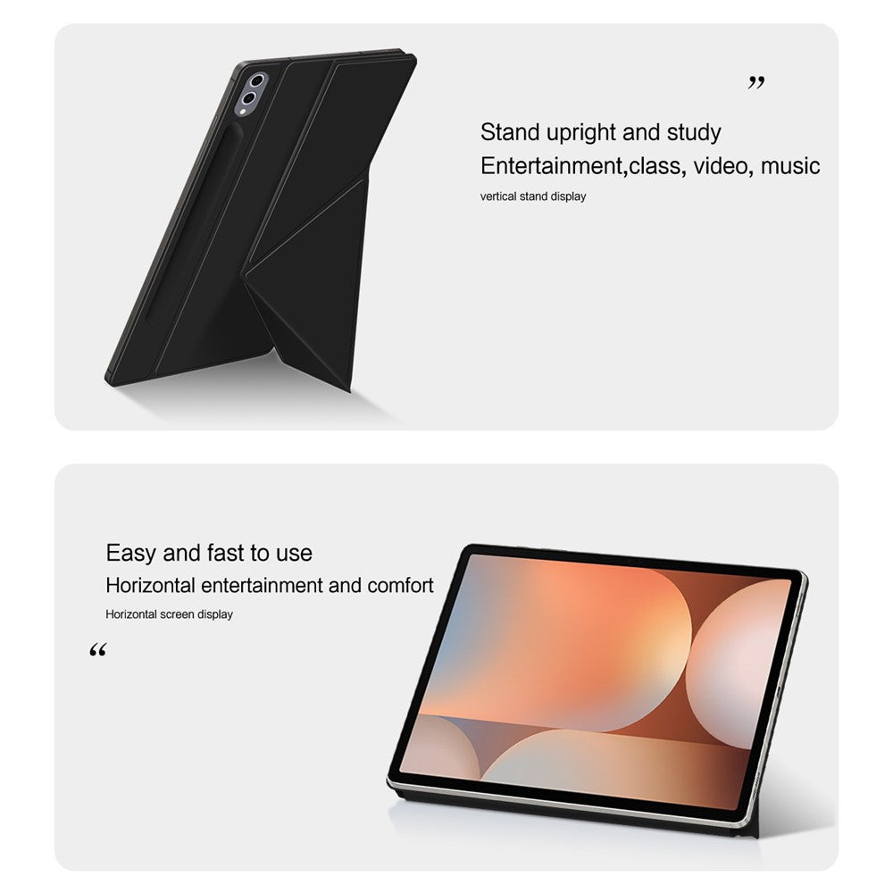 For Samsung Galaxy Tab S10+ / S9+ Case Origami Stand PU Leather Magnetic Tablet Cover