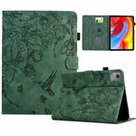 Lenovo Tab M11 / Xiaoxin Pad 11 2024 Fodral Blomma Fågel Präglat Korthållare Läder Surfplatta Fodral