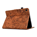 For Lenovo Tab M10 (Gen 3) Case Flower Bird Imprinted Card Holder Leather Tablet Cover