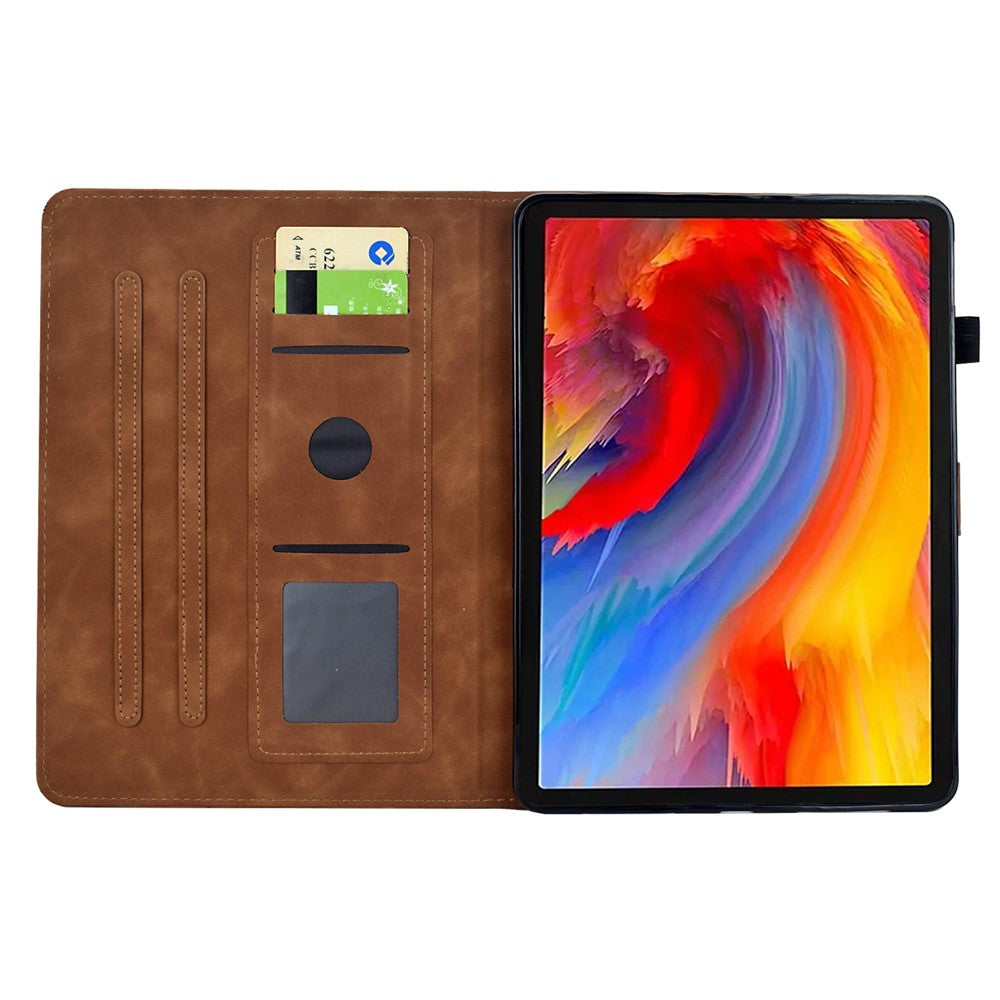 For Lenovo Tab M10 Plus (3rd Gen) Case Flower Bird Imprinted Card Holder Leather Tablet Cover
