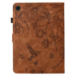 For Lenovo Tab M10 Plus (3rd Gen) Case Flower Bird Imprinted Card Holder Leather Tablet Cover