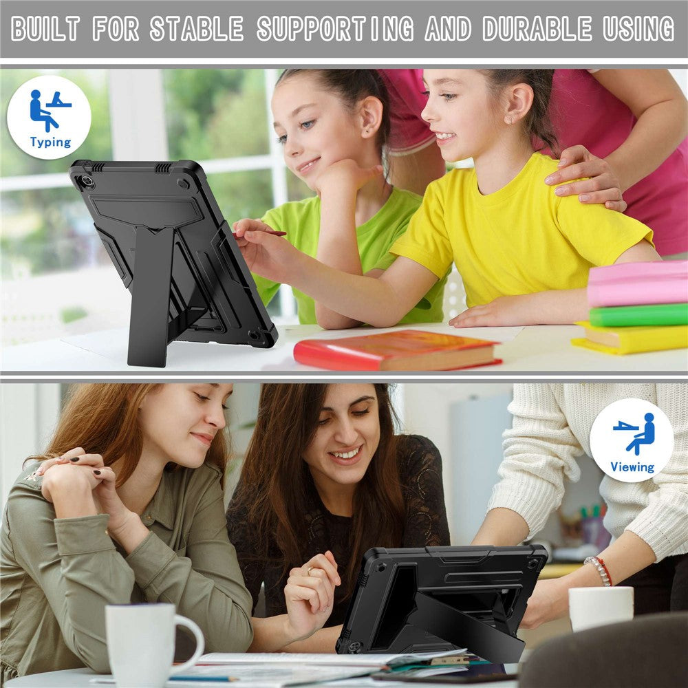 For Lenovo Tab M10 Plus (3rd Gen) / Xiaoxin Pad 2022 10.6 inch T-shaped Kickstand Shockproof Anti-fall PC + Silicone Tablet Case Protective Cover