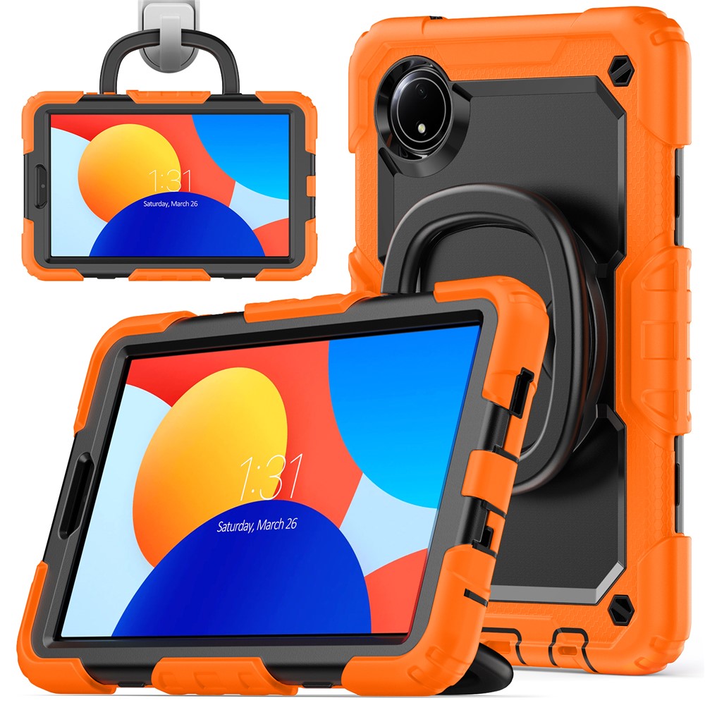 For Xiaomi Redmi Pad SE 4G 8.7 inch Kickstand Case PC+Silicone Tablet Cover with Shoulder Strap
