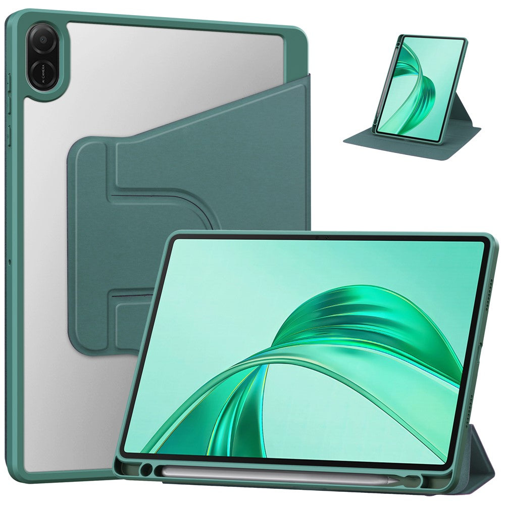 For Honor Pad X8b / Pad X8a Case 360 Degree Rotary Stand PU Leather+Acrylic Tablet Cover (Without Keyboard)