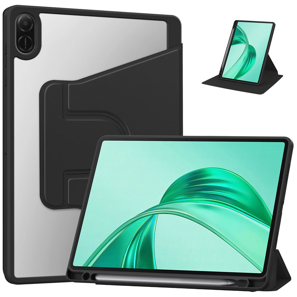 For Honor Pad X8b / Pad X8a Case 360 Degree Rotary Stand PU Leather+Acrylic Tablet Cover (Without Keyboard)