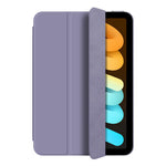 For iPad mini (2024) Case Magnetic Attachment PU Leather Tri-Fold Stand Shockproof Cover