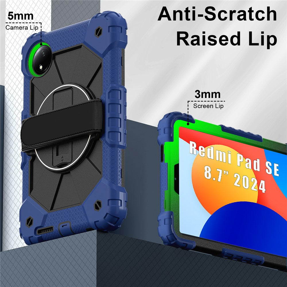 For Xiaomi Redmi Pad SE 4G 8.7 inch Case Silicone+PC Kickstand Tablet Cover with Handy Strap