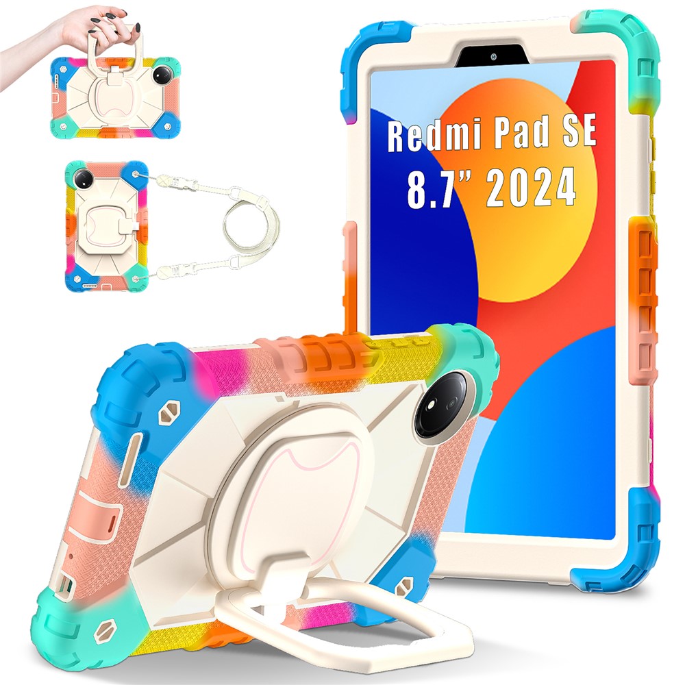 For Xiaomi Redmi Pad SE 4G 8.7 inch Case Silicone+PC Kickstand Tablet Cover