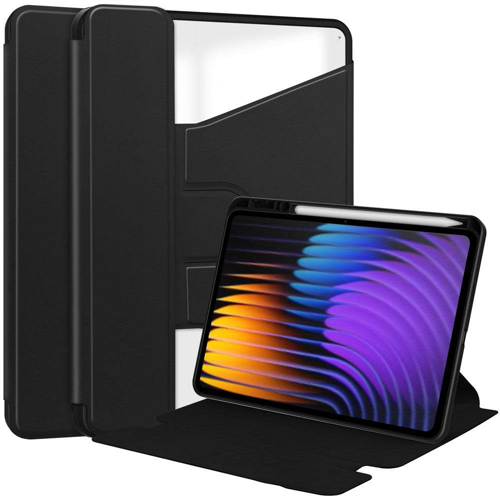 For Xiaomi Poco Pad X1 / Pad 8 Pro / Pad 8 / Pad 7 Pro / Pad 7 Case 360 Degree Rotary Stand PU Leather+Acrylic Tablet Cover (Without Keyboard)