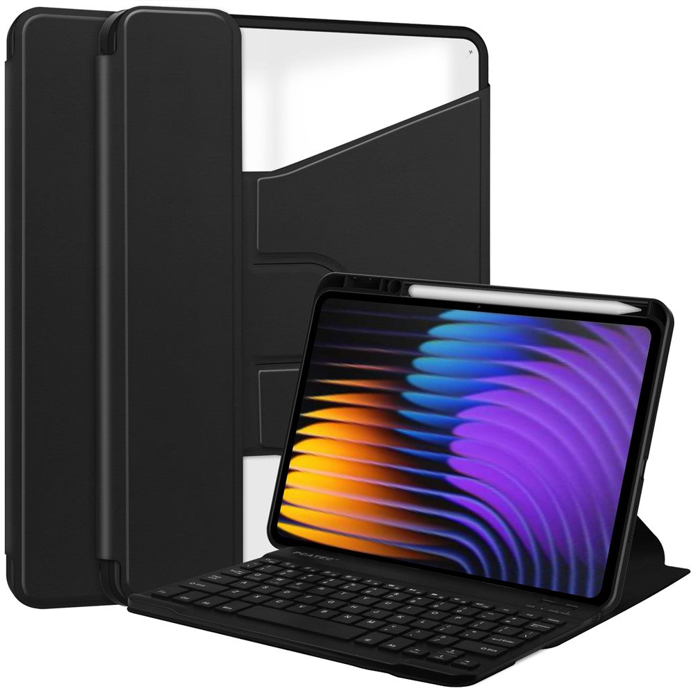 For Xiaomi Poco Pad X1 / Pad 8 Pro / Pad 8 / Pad 7 Pro / Pad 7 Case 360-Degree Rotary Stand PU Leather+Acrylic Tablet Cover with Keyboard