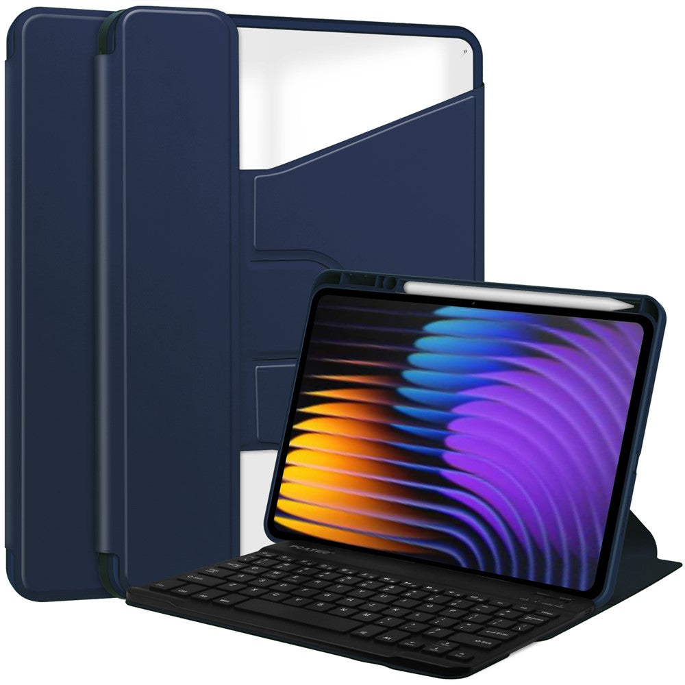 For Xiaomi Poco Pad X1 / Pad 8 Pro / Pad 8 / Pad 7 Pro / Pad 7 Case 360-Degree Rotary Stand PU Leather+Acrylic Tablet Cover with Keyboard