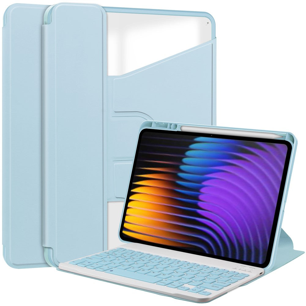 For Xiaomi Poco Pad X1 / Pad 8 Pro / Pad 8 / Pad 7 Pro / Pad 7 Case 360-Degree Rotary Stand PU Leather+Acrylic Tablet Cover with Keyboard