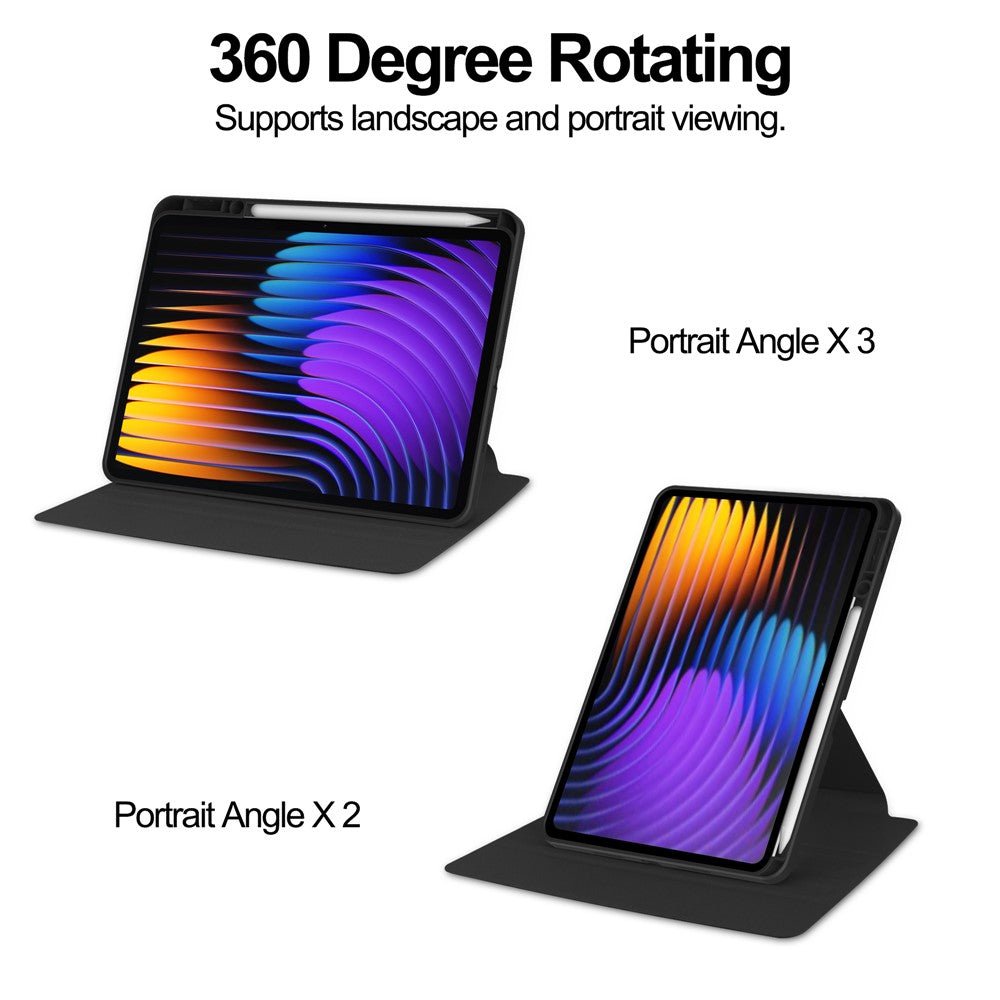 For Xiaomi Poco Pad X1 / Pad 8 Pro / Pad 8 / Pad 7 Pro / Pad 7 Case 360 Degree Rotary Stand PU Leather+Acrylic Tablet Cover (Without Keyboard)
