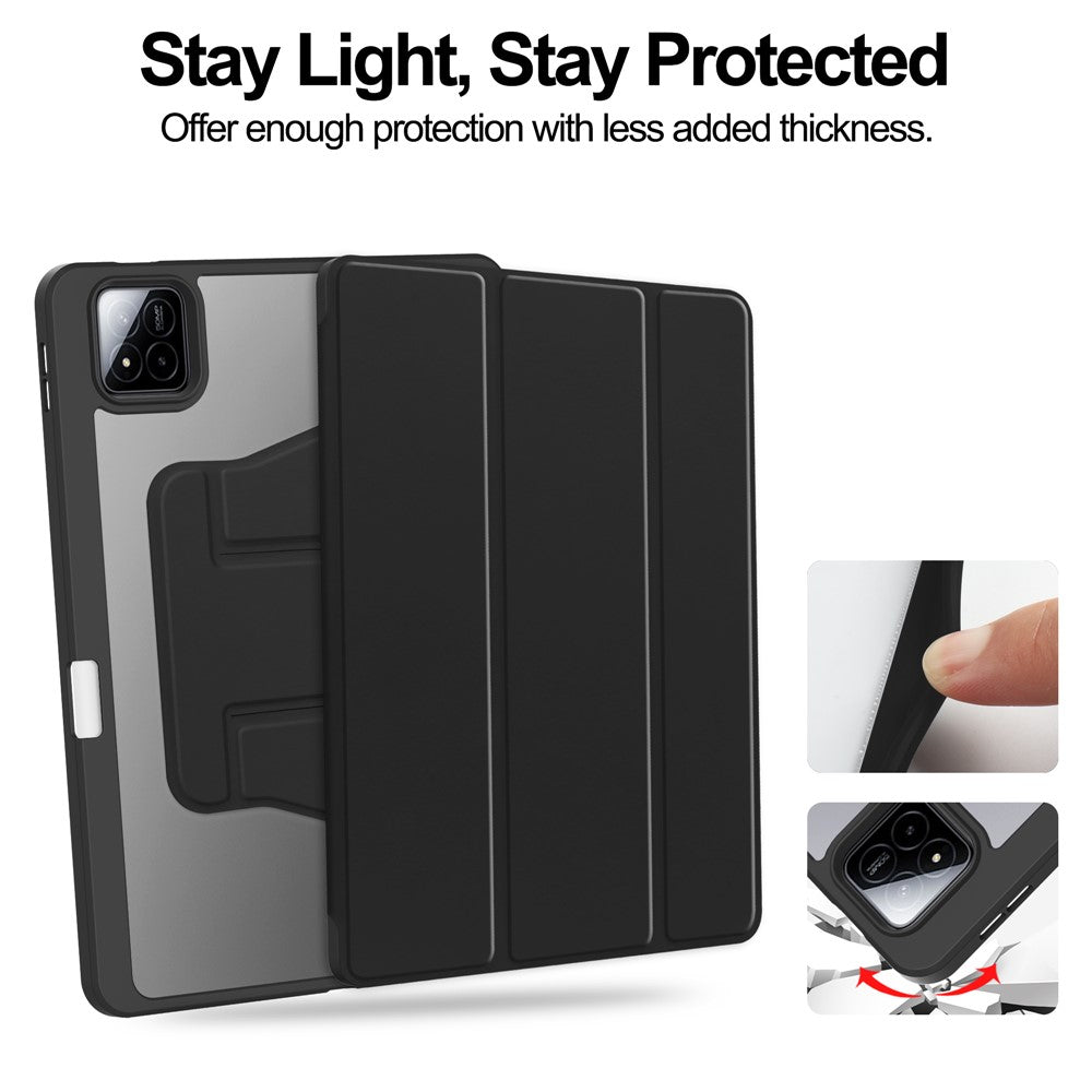 For Xiaomi Poco Pad X1 / Pad 8 Pro / Pad 8 / Pad 7 Pro / Pad 7 Case 360 Degree Rotary Stand PU Leather+Acrylic Tablet Cover (Without Keyboard)