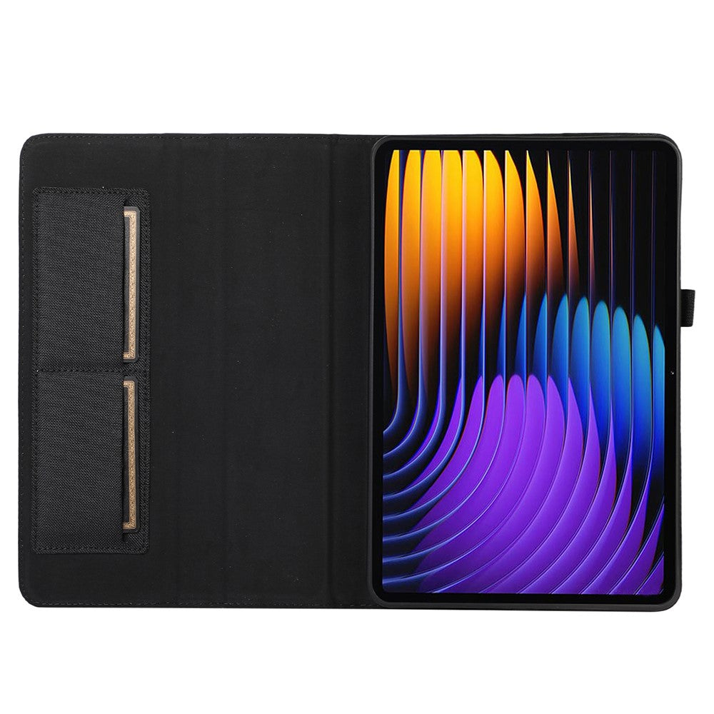 For Xiaomi Poco Pad X1 / Pad 8 Pro / Pad 8 / Pad 7 Pro / Pad 7 Leather Case Card Holder Cloth Texture Tablet Stand Cover