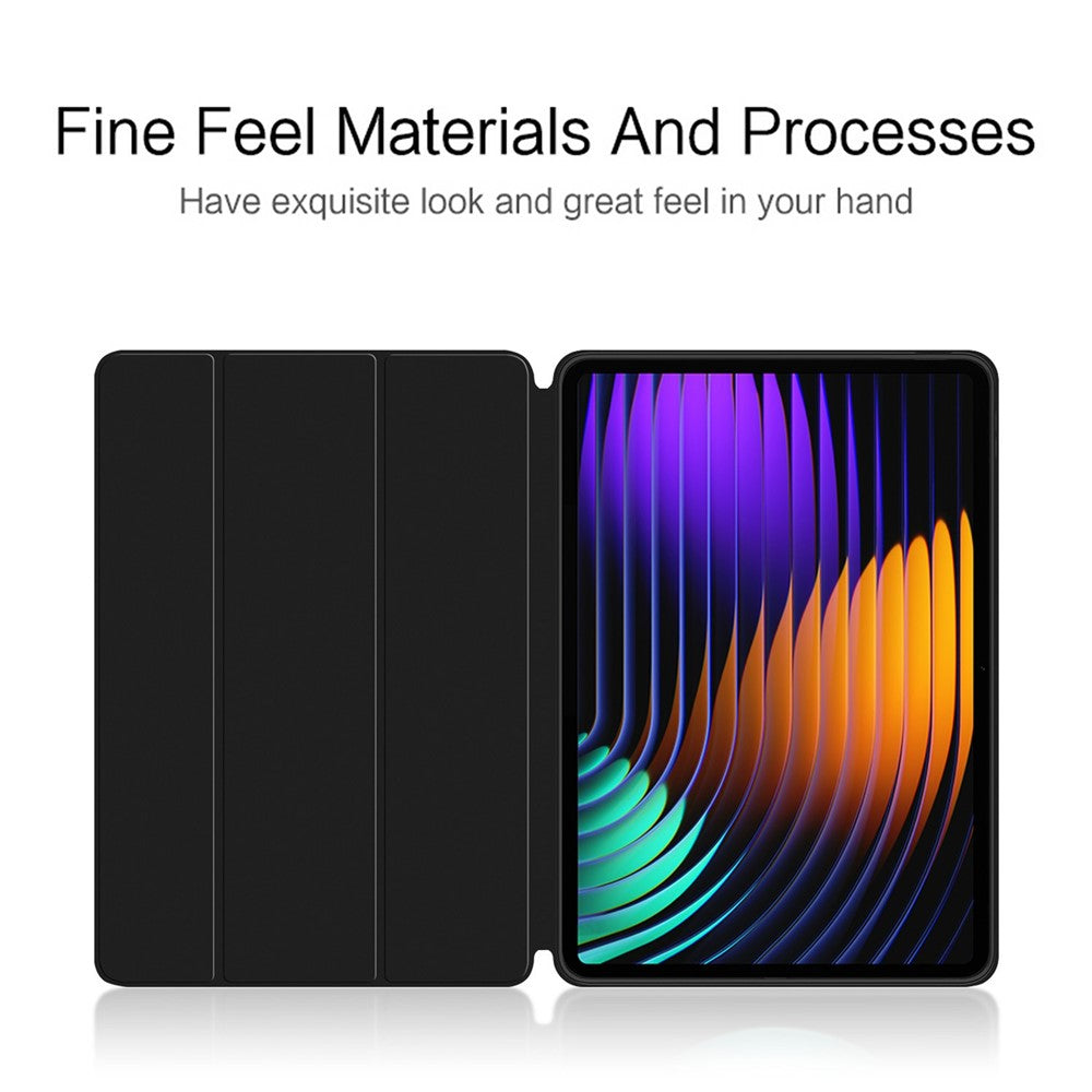 For Xiaomi Pad 7 Case PU Leather TPU Back Trifold Stand Tablet Cover Auto Wake  /  Sleep