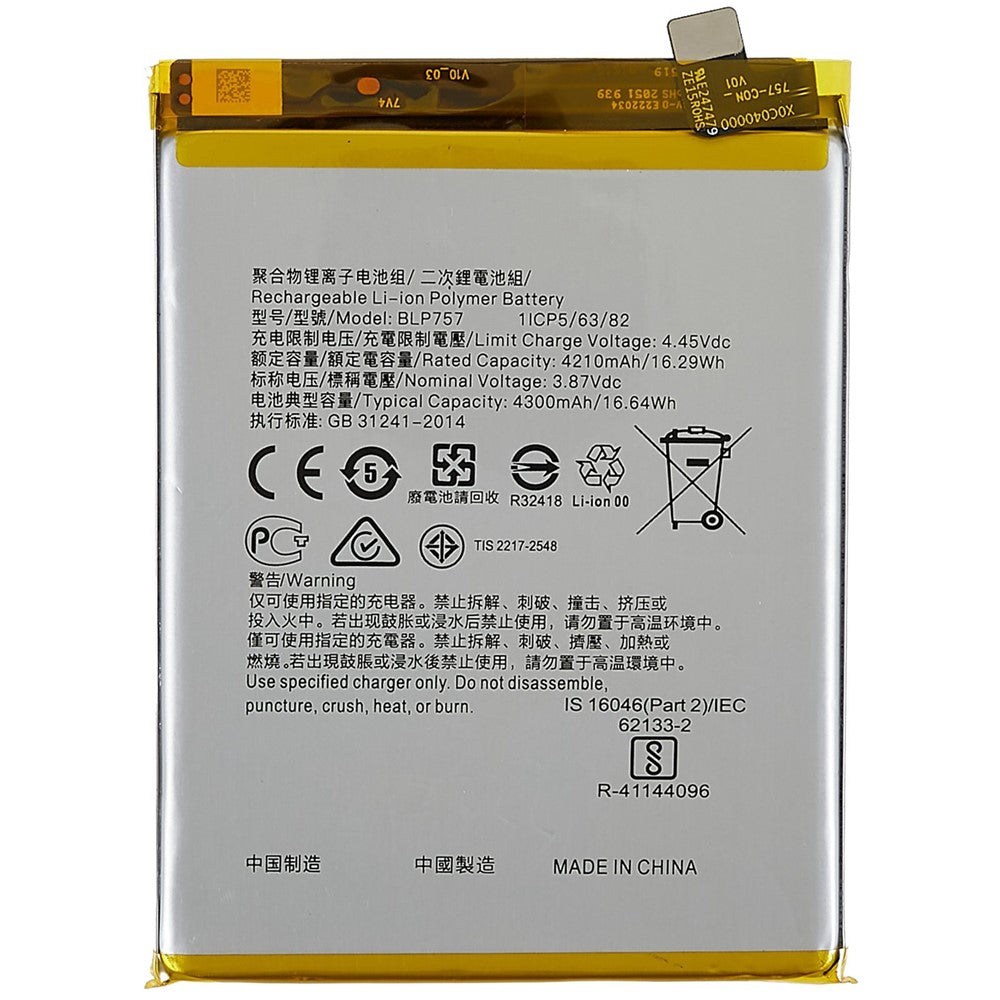 For Realme 6 RMX2001 / 6S / 6 Pro 3.87V 4210mAh Li-ion Polymer Battery Assembly (Encode: BLP757) (without Logo)