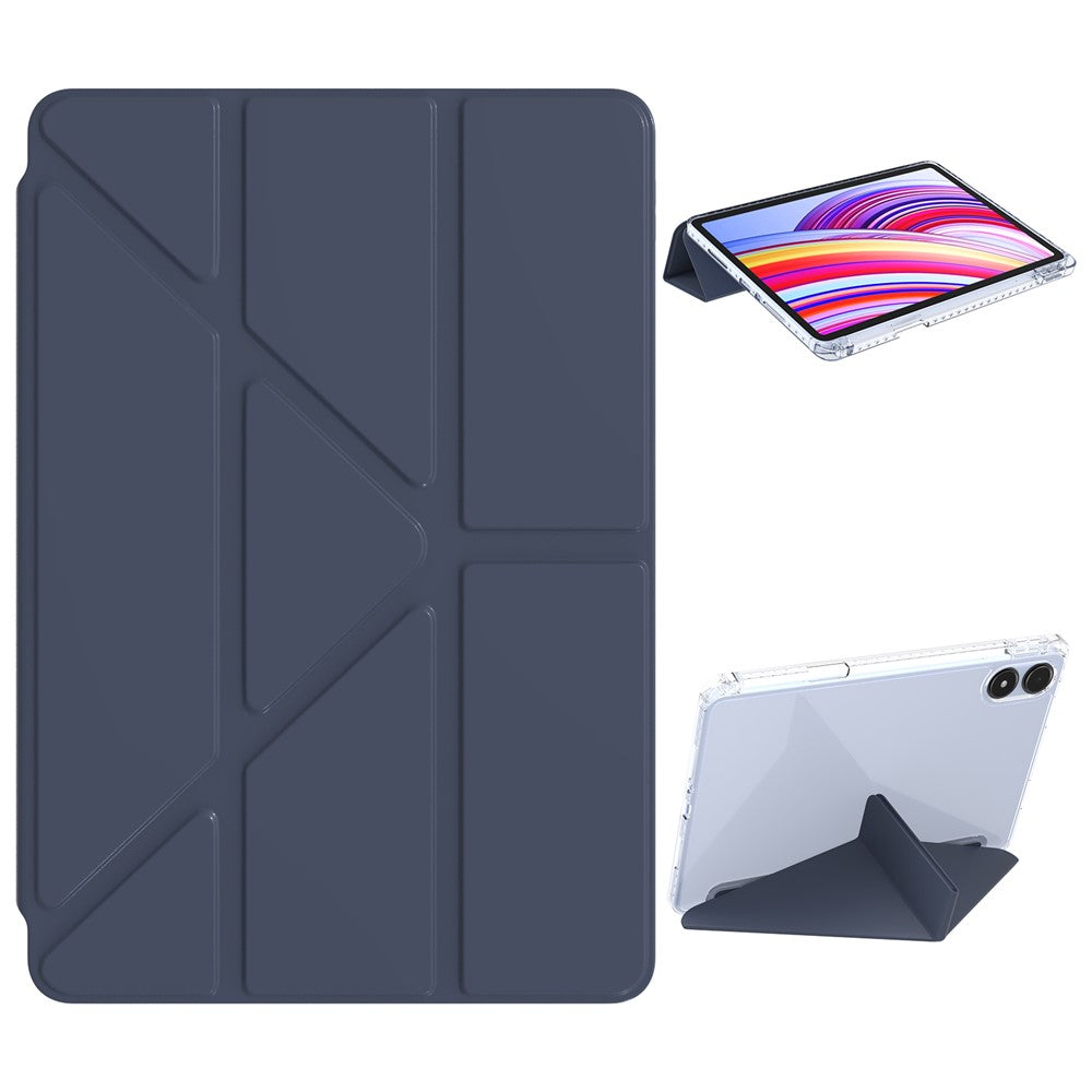 PU Leather Case For Xiaomi Redmi Pad Pro 5G  /  Pad Pro  /  Poco Pad 4G Origami Stand Clear Tablet Cover