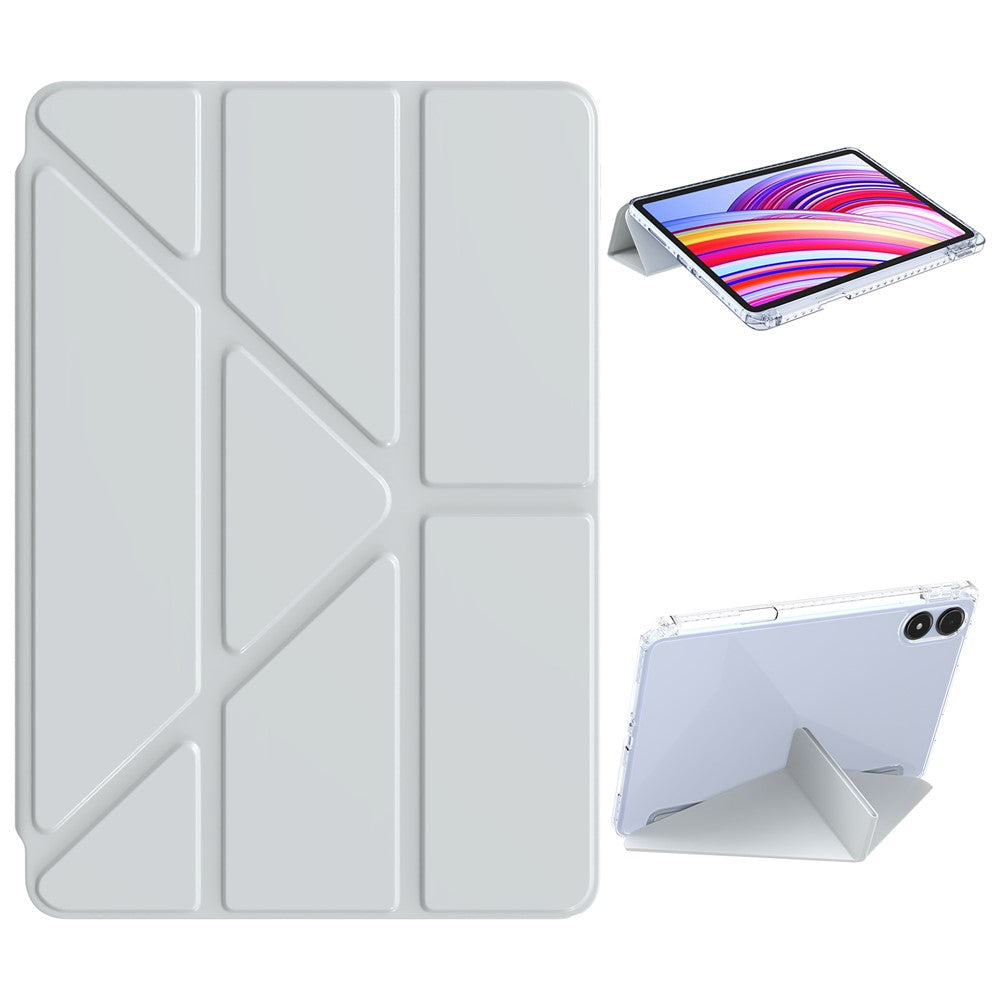 PU Leather Case For Xiaomi Redmi Pad Pro 5G  /  Pad Pro  /  Poco Pad 4G Origami Stand Clear Tablet Cover