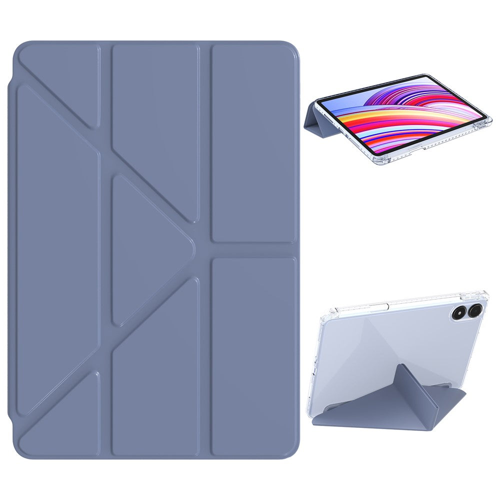PU Leather Case For Xiaomi Redmi Pad Pro 5G  /  Pad Pro  /  Poco Pad 4G Origami Stand Clear Tablet Cover