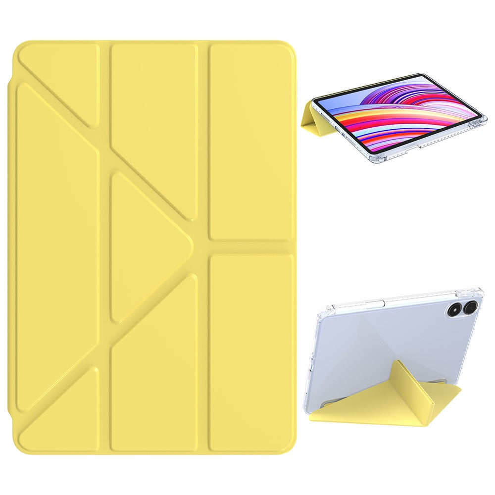 PU Leather Case For Xiaomi Redmi Pad Pro 5G  /  Pad Pro  /  Poco Pad 4G Origami Stand Clear Tablet Cover