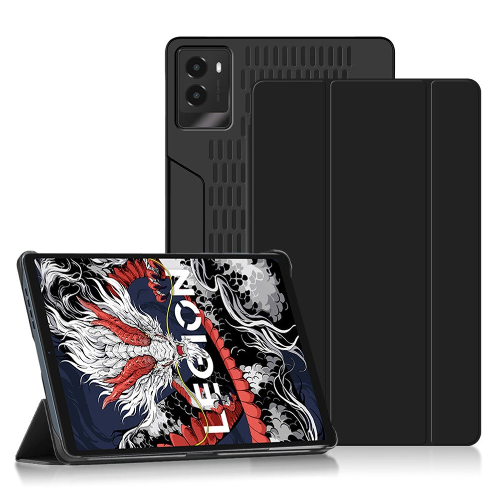 For Lenovo Legion Y700 (2024) Tablet Case Trifold Stand Leather+PC Hollow Back Cover Auto Wake / Sleep