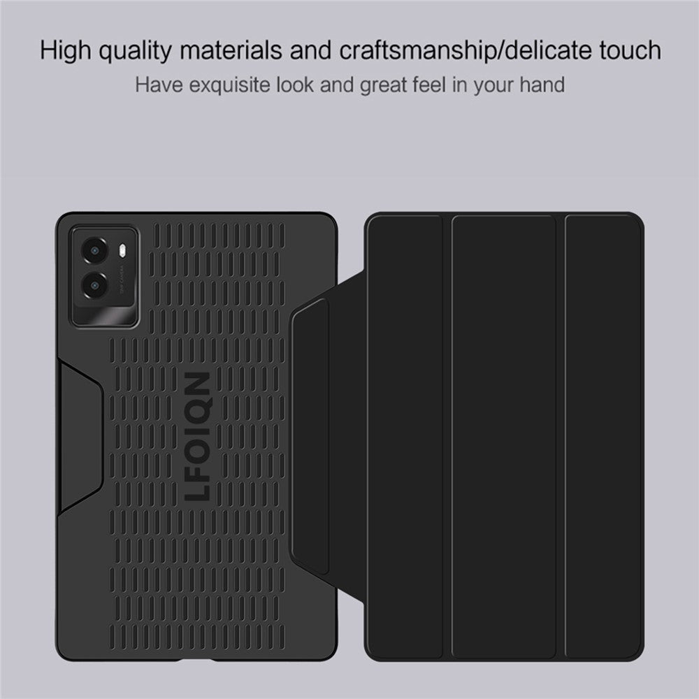 For Lenovo Legion Y700 (2024) Tablet Case Trifold Stand Leather+PC Hollow Back Cover Auto Wake / Sleep