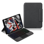 For Lenovo Legion Y700 (2024) Leather Case + Touchpad Bluetooth-compatible Keyboard with Backlit