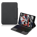 For Lenovo Legion Y700 (2024) Leather Case + Touchpad Bluetooth-compatible Keyboard with Backlit