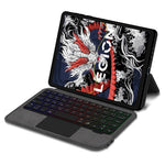 For Lenovo Legion Y700 (2024) Leather Case + Touchpad Bluetooth-compatible Keyboard with Backlit