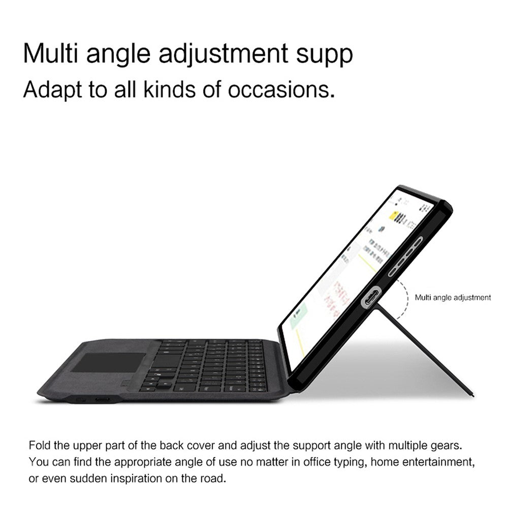 For Lenovo Legion Y700 (2024) Leather Case + Touchpad Bluetooth-compatible Keyboard with Backlit
