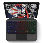 For Lenovo Legion Y700 (2024) Leather Case + Touchpad Bluetooth-compatible Keyboard with Backlit