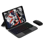 For Lenovo Legion Y700 (2024) Leather Case + Touchpad Bluetooth-compatible Keyboard with Backlit