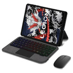 For Lenovo Legion Y700 (2024) Leather Case + Touchpad Bluetooth-compatible Keyboard with Backlit