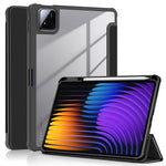 For Xiaomi Pad 7 Pro / Pad 7 Case Tri-Fold Stand PU Leather+TPU+Clear PC Back Cover