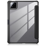For Xiaomi Pad 7 Pro / Pad 7 Case Tri-Fold Stand PU Leather+TPU+Clear PC Back Cover