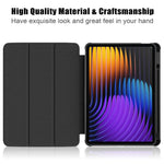 For Xiaomi Pad 7 Pro / Pad 7 Case Tri-Fold Stand PU Leather+TPU+Clear PC Back Cover