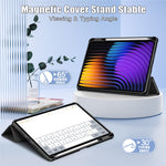 For Xiaomi Pad 7 Pro / Pad 7 Case Tri-Fold Stand PU Leather+TPU+Clear PC Back Cover